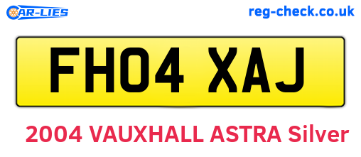 FH04XAJ are the vehicle registration plates.