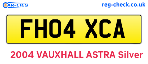 FH04XCA are the vehicle registration plates.