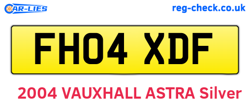 FH04XDF are the vehicle registration plates.