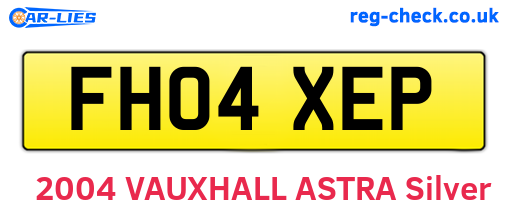 FH04XEP are the vehicle registration plates.