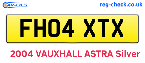 FH04XTX are the vehicle registration plates.