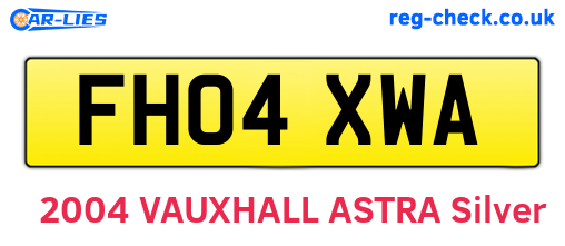FH04XWA are the vehicle registration plates.