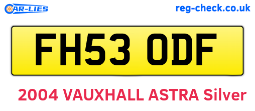 FH53ODF are the vehicle registration plates.