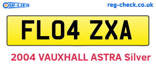 FL04ZXA are the vehicle registration plates.