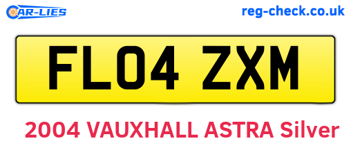 FL04ZXM are the vehicle registration plates.