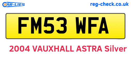 FM53WFA are the vehicle registration plates.