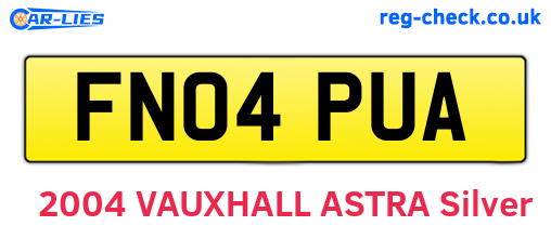 FN04PUA are the vehicle registration plates.