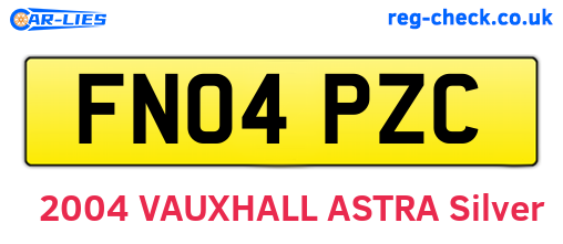 FN04PZC are the vehicle registration plates.