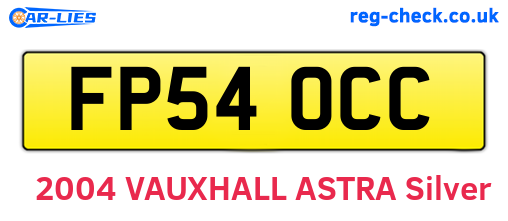 FP54OCC are the vehicle registration plates.