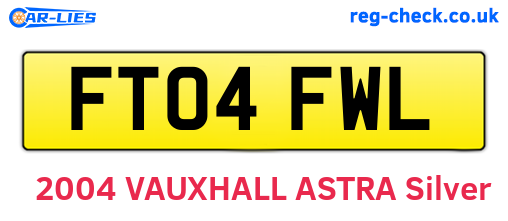 FT04FWL are the vehicle registration plates.
