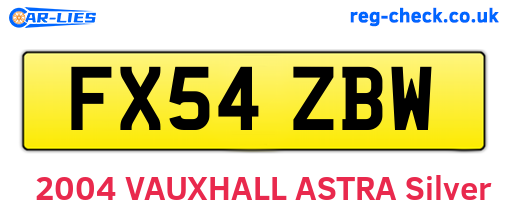 FX54ZBW are the vehicle registration plates.