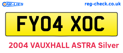 FY04XOC are the vehicle registration plates.