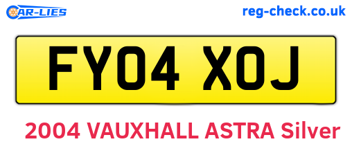 FY04XOJ are the vehicle registration plates.