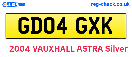 GD04GXK are the vehicle registration plates.