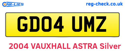 GD04UMZ are the vehicle registration plates.