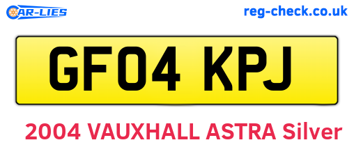 GF04KPJ are the vehicle registration plates.