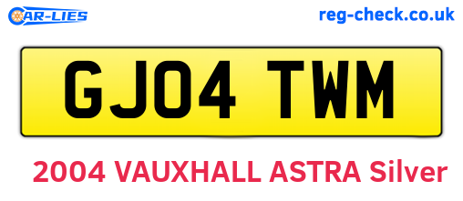 GJ04TWM are the vehicle registration plates.