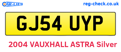 GJ54UYP are the vehicle registration plates.