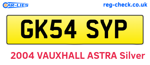 GK54SYP are the vehicle registration plates.