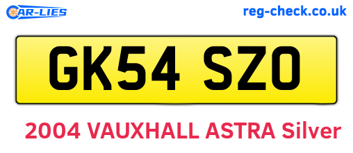 GK54SZO are the vehicle registration plates.