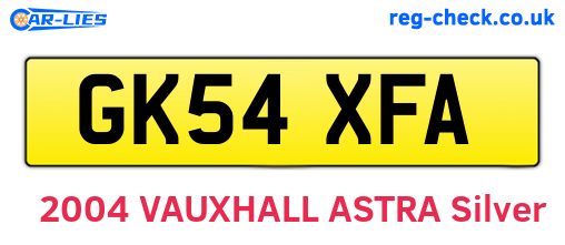 GK54XFA are the vehicle registration plates.