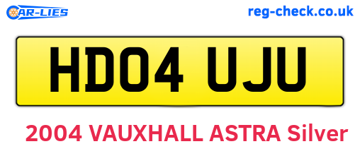 HD04UJU are the vehicle registration plates.
