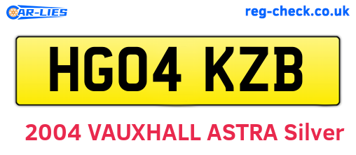 HG04KZB are the vehicle registration plates.