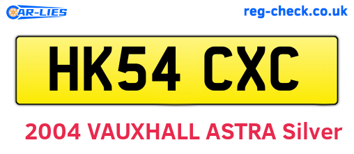 HK54CXC are the vehicle registration plates.