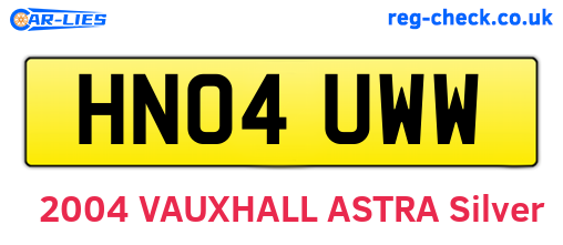 HN04UWW are the vehicle registration plates.