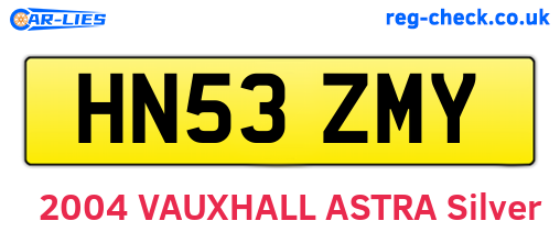 HN53ZMY are the vehicle registration plates.