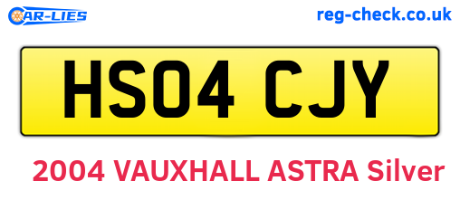 HS04CJY are the vehicle registration plates.