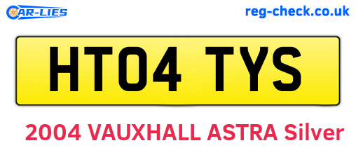 HT04TYS are the vehicle registration plates.