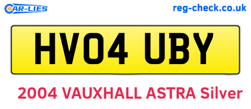 HV04UBY are the vehicle registration plates.