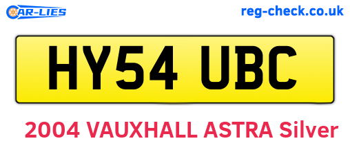 HY54UBC are the vehicle registration plates.