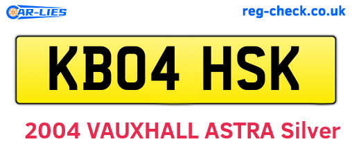 KB04HSK are the vehicle registration plates.