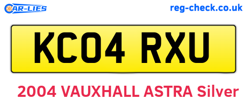 KC04RXU are the vehicle registration plates.