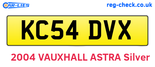 KC54DVX are the vehicle registration plates.