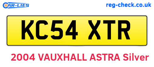 KC54XTR are the vehicle registration plates.