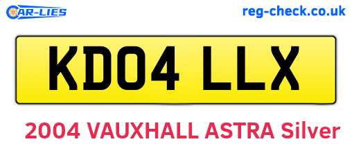 KD04LLX are the vehicle registration plates.