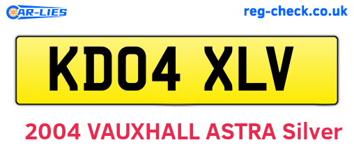 KD04XLV are the vehicle registration plates.