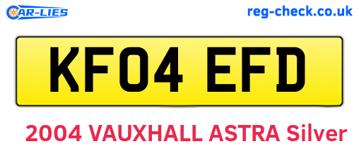 KF04EFD are the vehicle registration plates.