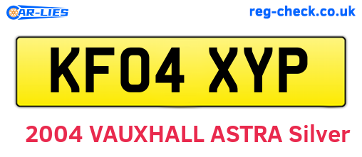 KF04XYP are the vehicle registration plates.