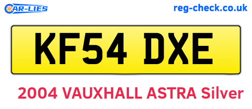 KF54DXE are the vehicle registration plates.