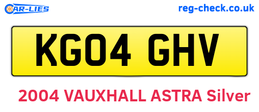KG04GHV are the vehicle registration plates.