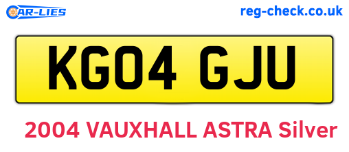 KG04GJU are the vehicle registration plates.