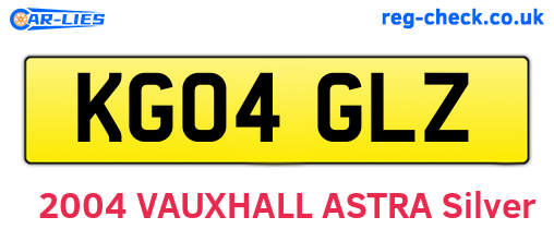 KG04GLZ are the vehicle registration plates.