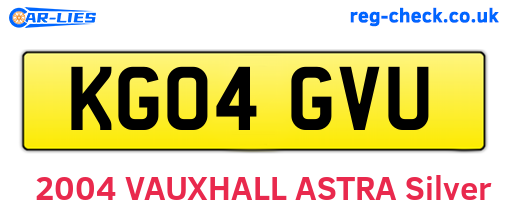 KG04GVU are the vehicle registration plates.
