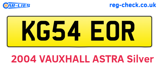 KG54EOR are the vehicle registration plates.