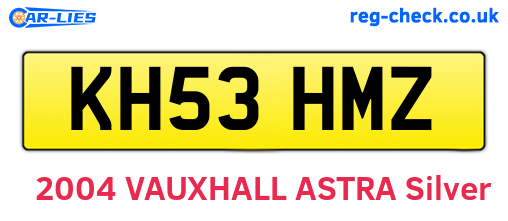 KH53HMZ are the vehicle registration plates.