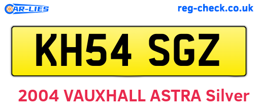KH54SGZ are the vehicle registration plates.